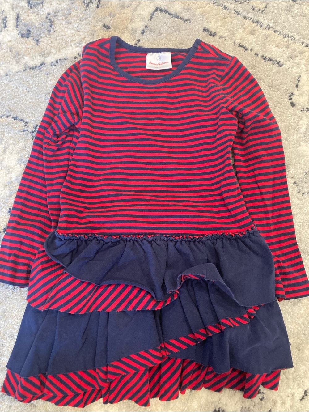 Hanna Andersson Red and Navy Striped Top